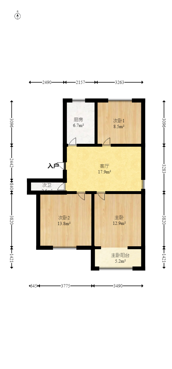 广厦新村  3室1厅1卫   60.00万室内图1