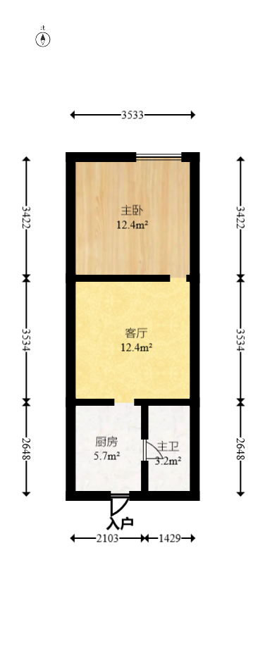 尚都花园城  1室1厅1卫   22.80万室内图1