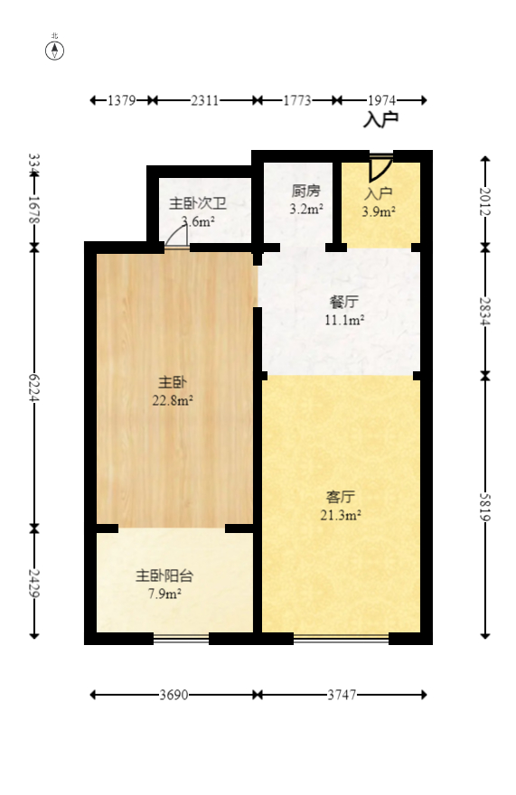 山水湾  1室1厅1卫   42.60万室内图1