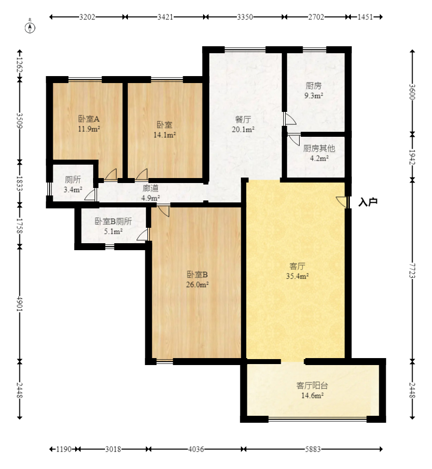 麓山翰林苑  3室2厅2卫    130.0万 麓山翰林苑  3室2厅2卫    130.0万户型图