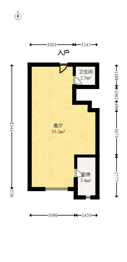 湖湾世景  1室1厅1卫   28.80万室内图1