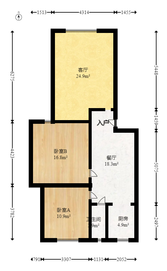 恩瑞麓山名园（龙王港小区）  4室2厅2卫   89.00万室内图1
