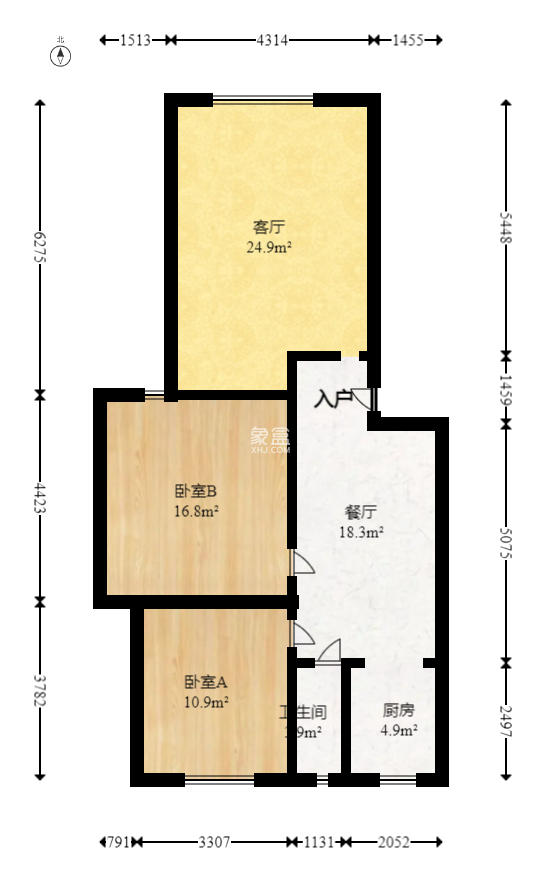 恩瑞麓山名园（龙王港小区）  4室2厅2卫   105.00万室内图1