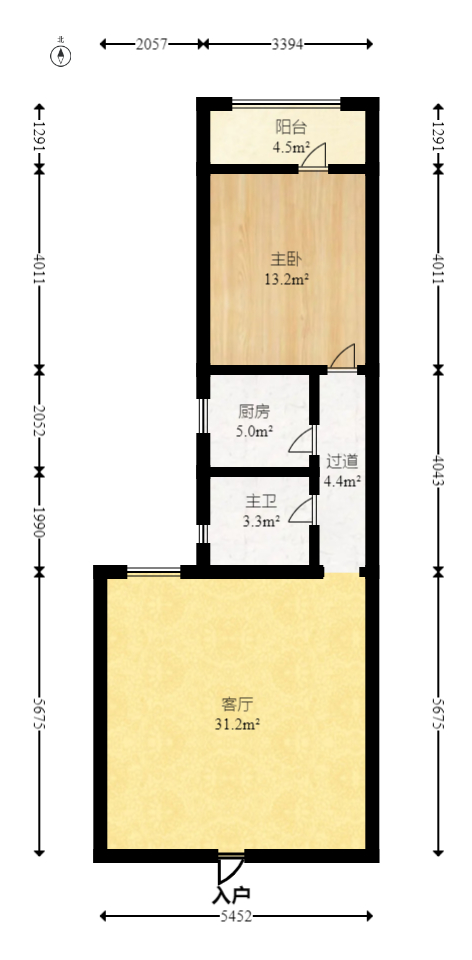 华海3C(天心电子世界)  1室1厅1卫   43.60万室内图1