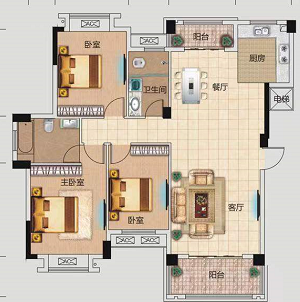 山水印象  3室2厅2卫    68.8万 山水印象  3室2厅2卫    68.8万室内图