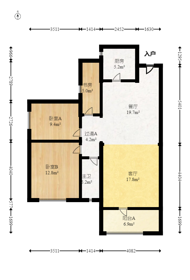 中建嘉和城  3室2厅2卫   75.80万室内图1