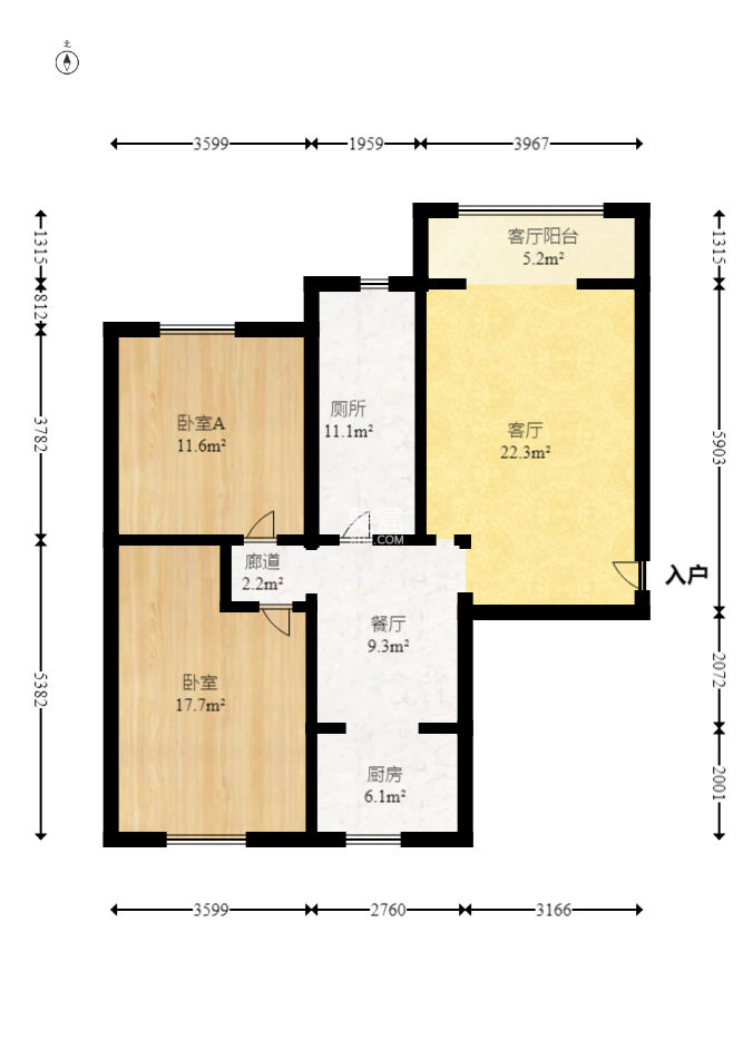 榮升家園（湘江熙岸）  2室2廳1衛(wèi)   83.00萬