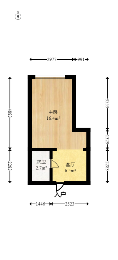 白沙晶城  1室0厅1卫   36.00万室内图1