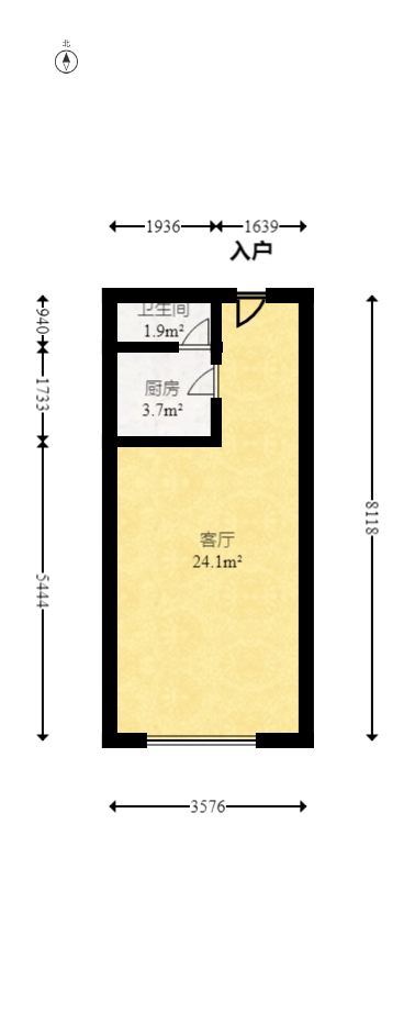 佳兴国际汇  1室1厅1卫   38.00万室内图1