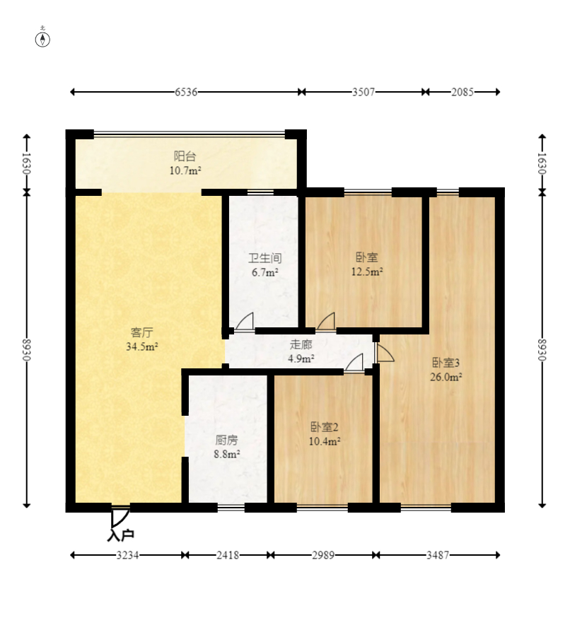未来蜂巢 3室2厅1卫 67.0万 未来蜂巢 3室2厅1卫 67.0万户型图