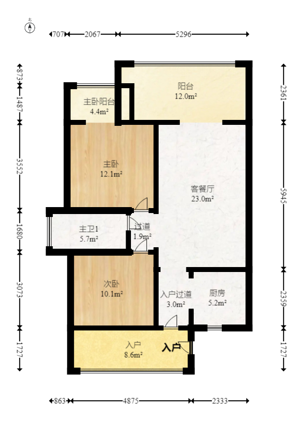 恒大御景半岛湘江苑（恒大御景半岛一期）  2室2厅1卫   150.00万室内图1