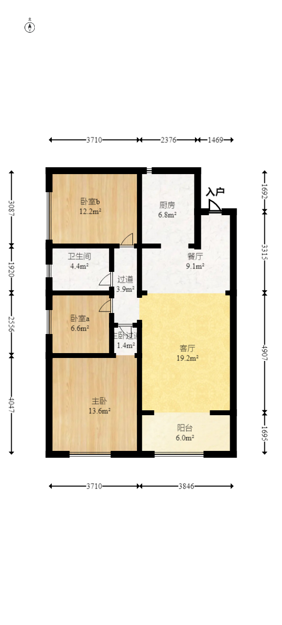中粮自然天城  3室2厅1卫   78.00万室内图1