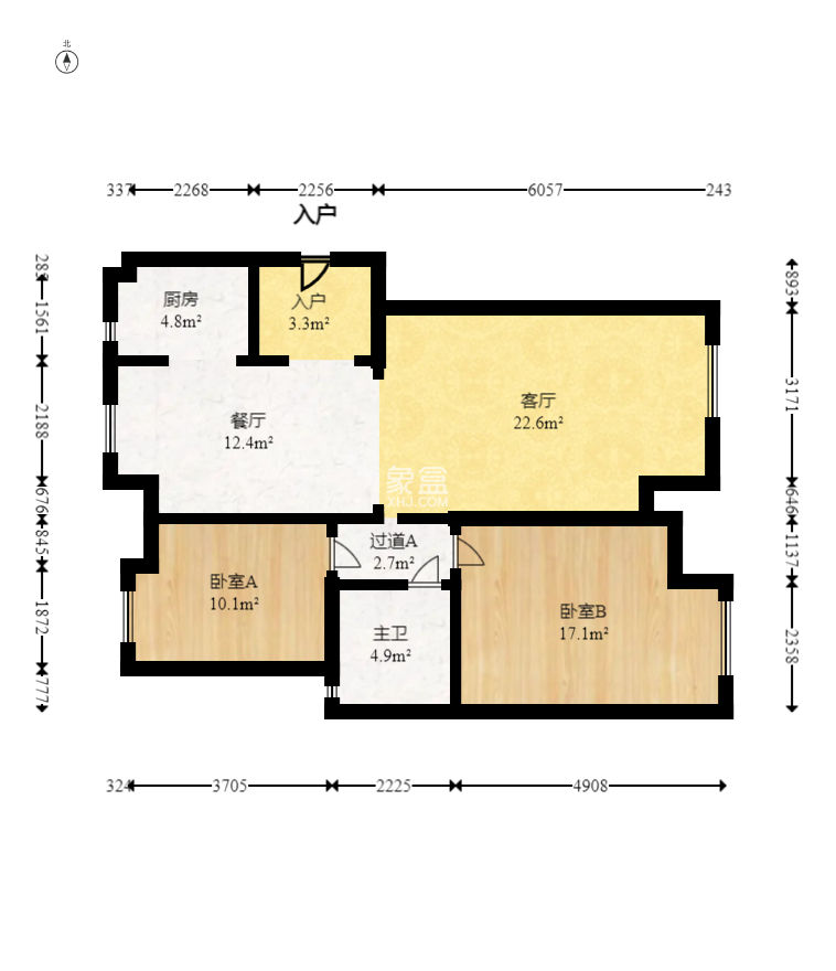五矿万境水岸三期  2室2厅1卫   119.00万
