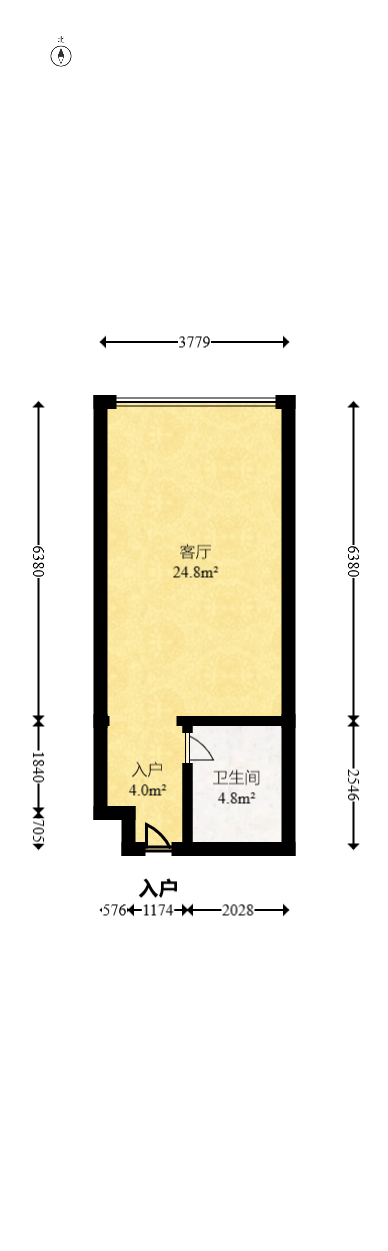 爱都（IDO）  1室1厅1卫   24.50万室内图1