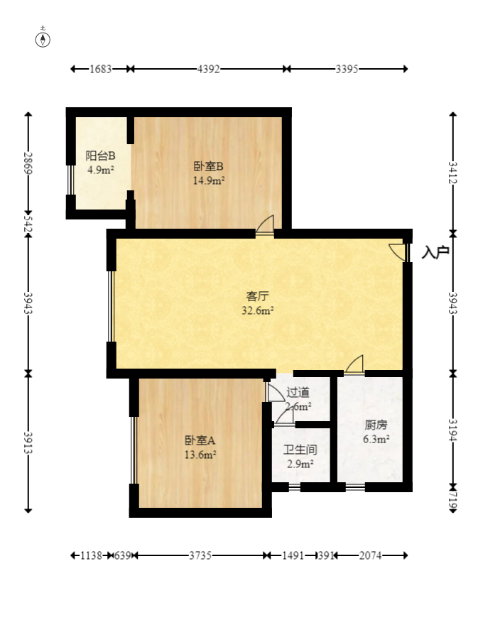 紫晶城 3室2厅1卫 45.00万 紫晶城 3室2厅1卫 45.00万户型图