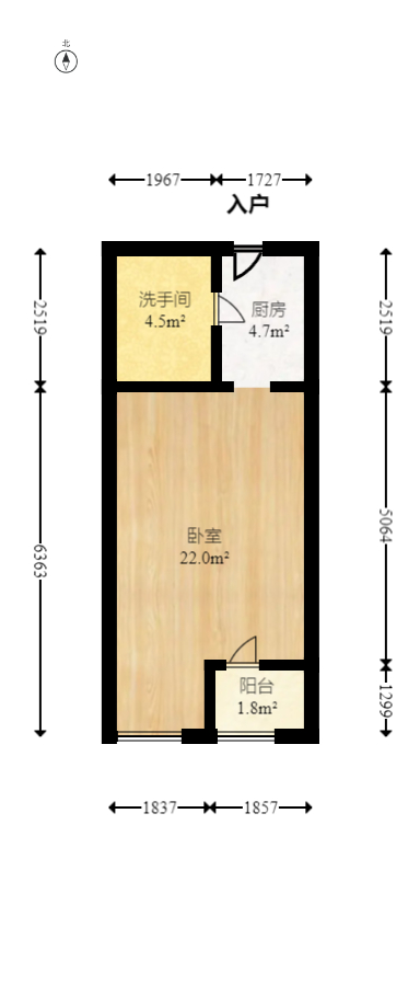 兰亭优壳（隽峰苑）  1室1厅1卫    35.97万室内图1