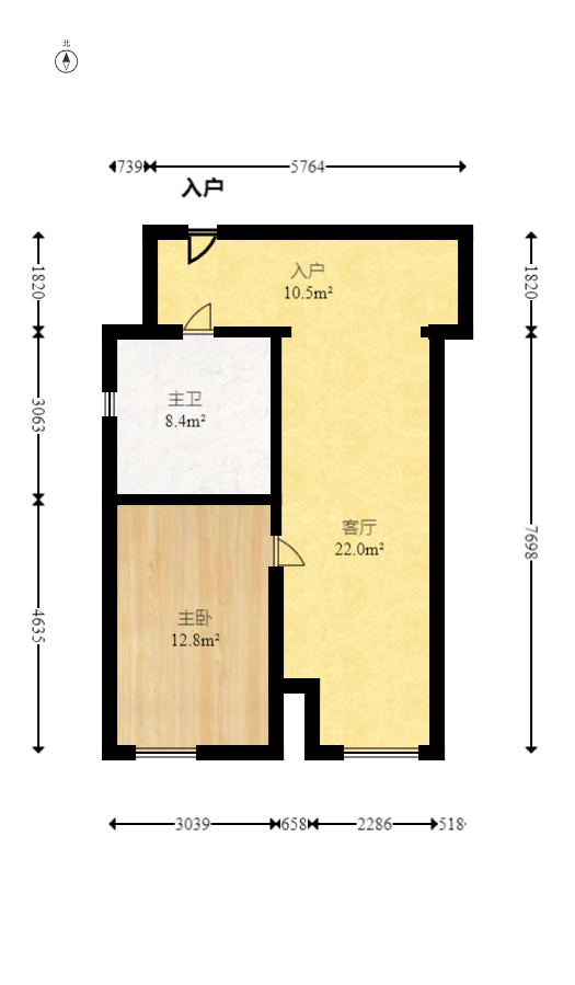 万博汇  2室1厅1卫    85.99万室内图1