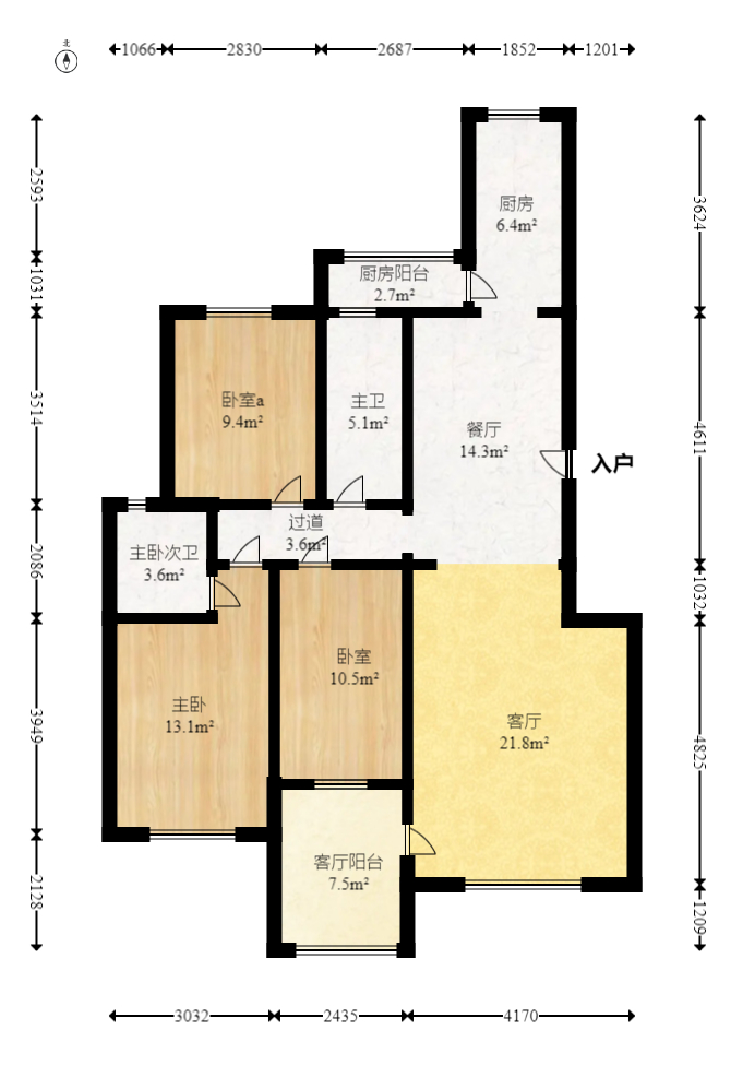 红树湾 3室2厅2卫 82.8万 红树湾 3室2厅2卫 82.8万户型图