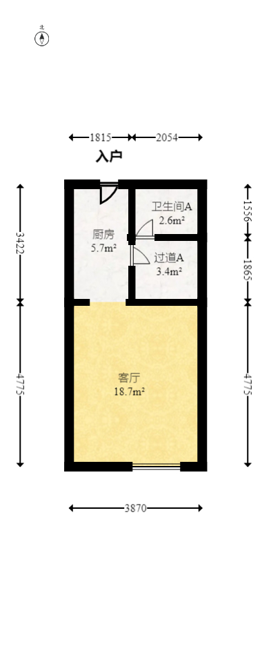 润和滨江府  2室2厅1卫    42.99万室内图1