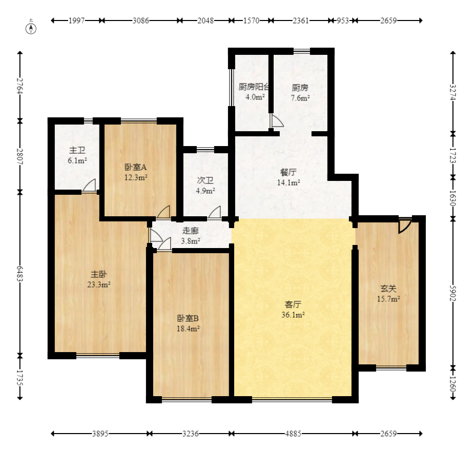 鑫远悦城（鑫远悦时代）  4室2厅2卫    188.0万室内图1