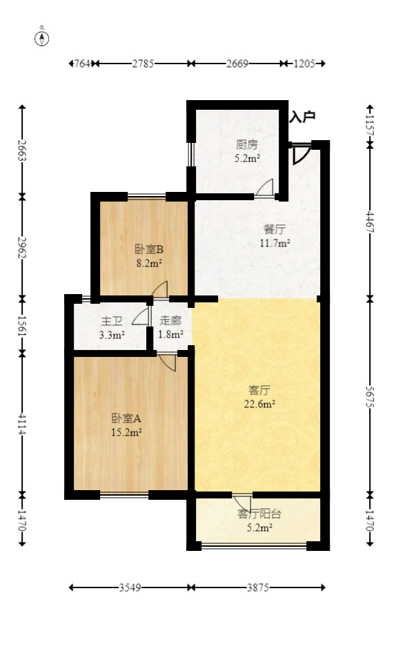 长城雅苑  2室2厅1卫   92.00万室内图1