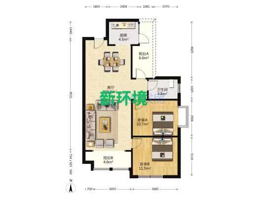 型格建宁翰府  2室2厅1卫   51.80万