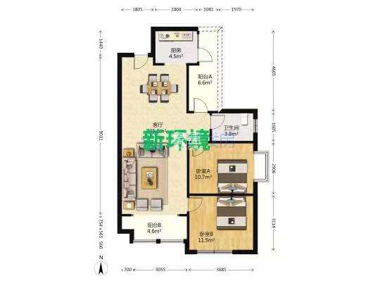 型格建宁翰府  2室2厅1卫   51.80万