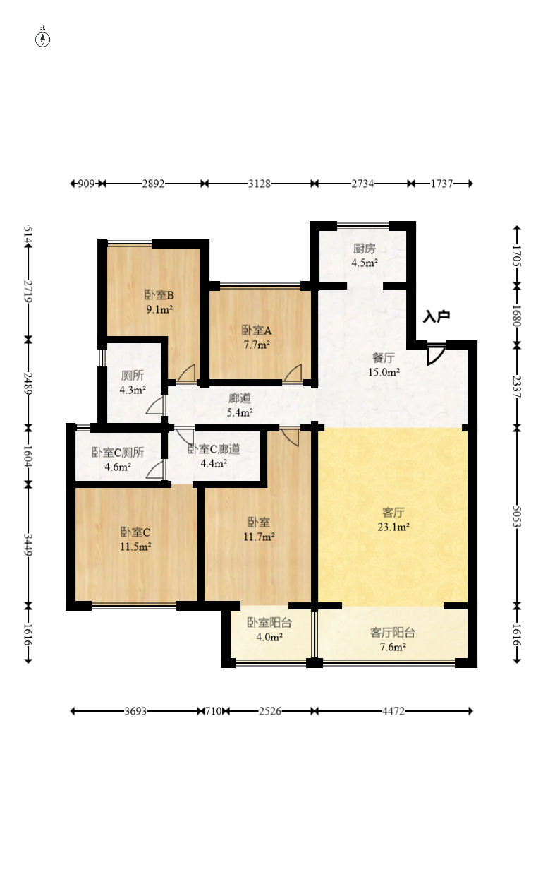 湘熙水郡(观澜海赋家园) 4室2厅2卫 175.0万 湘熙水郡(观澜海赋家园) 4室2厅2卫 175.0万户型图