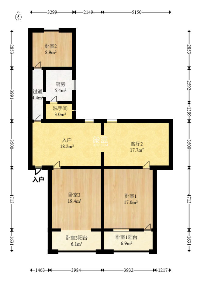 长沙卷烟厂高层小区  3室2厅1卫   55.00万