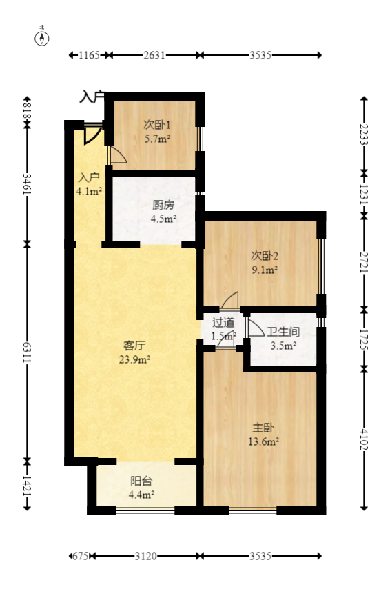 家和院 3室2厅1卫 75.0万 家和院 3室2厅1卫 75.0万户型图