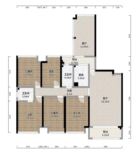 城市绿洲  4室2厅2卫   88.00万