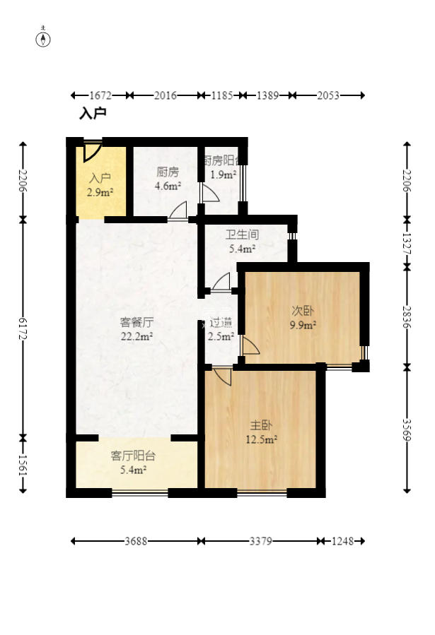 珠江郦城探香里  2室2厅1卫   81.00万室内图1