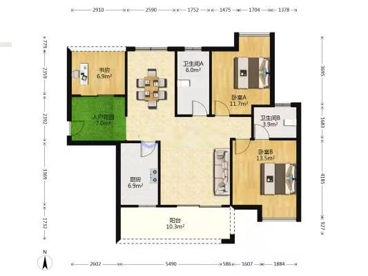 中建御山和苑 3室2厅2卫 80.0万 中建御山和苑 3室2厅2卫 80.0万室内图