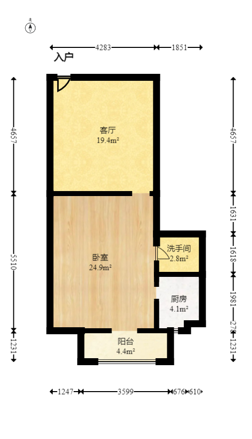 新芙蓉之都  1室1厅1卫    41.6万室内图1