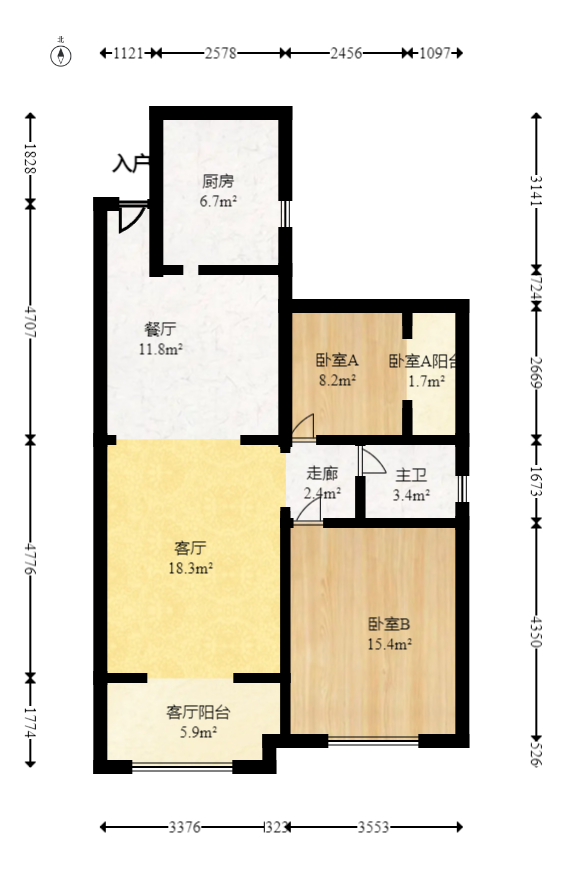 湘水熙園  2室1廳1衛(wèi)    72.0萬室內(nèi)圖1