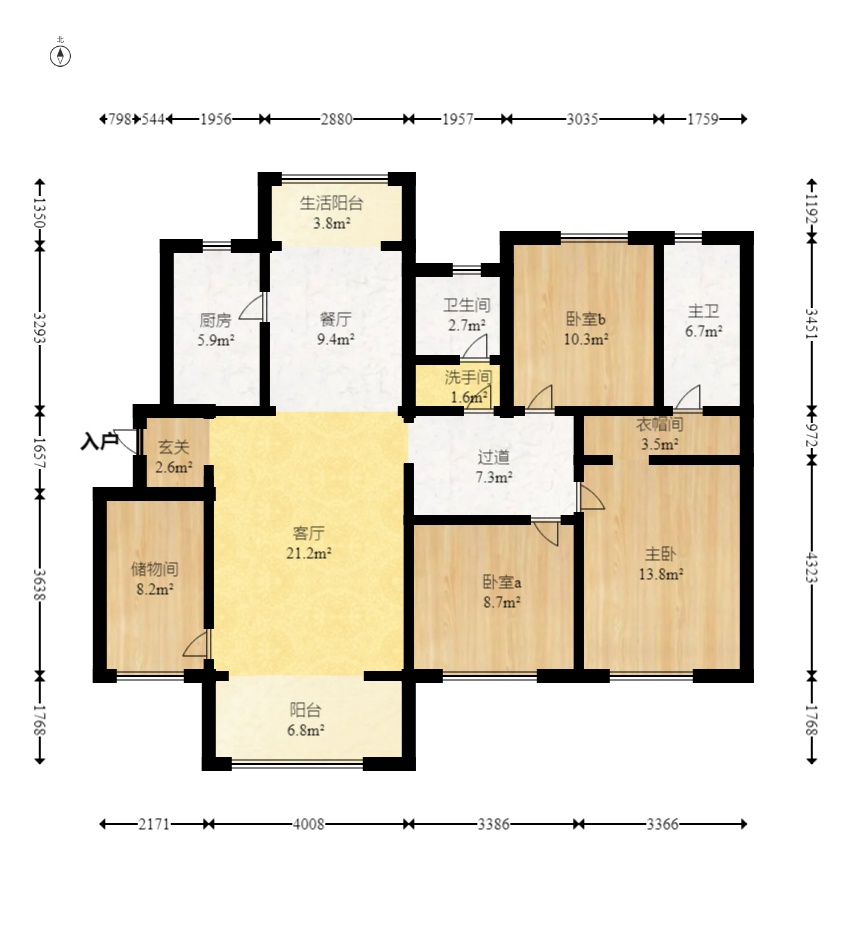 新华联梦想城 4室2厅2卫 126.00万 新华联梦想城 4室2厅2卫 126.00万户型图