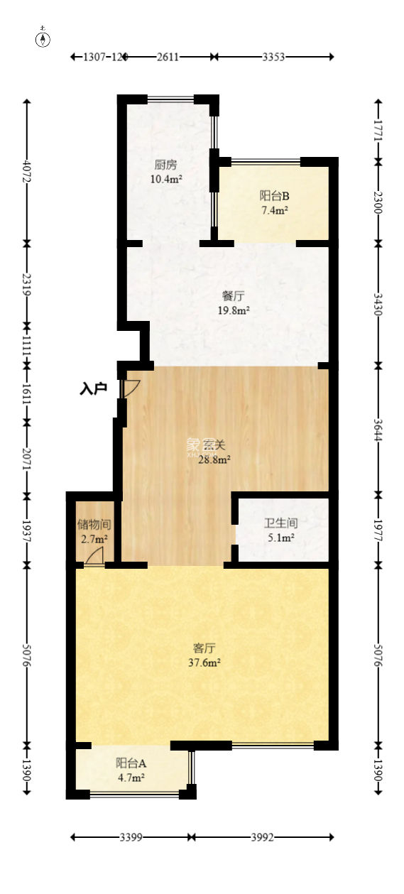 五矿沁园金城（春和景园）  5室3厅3卫   342.00万