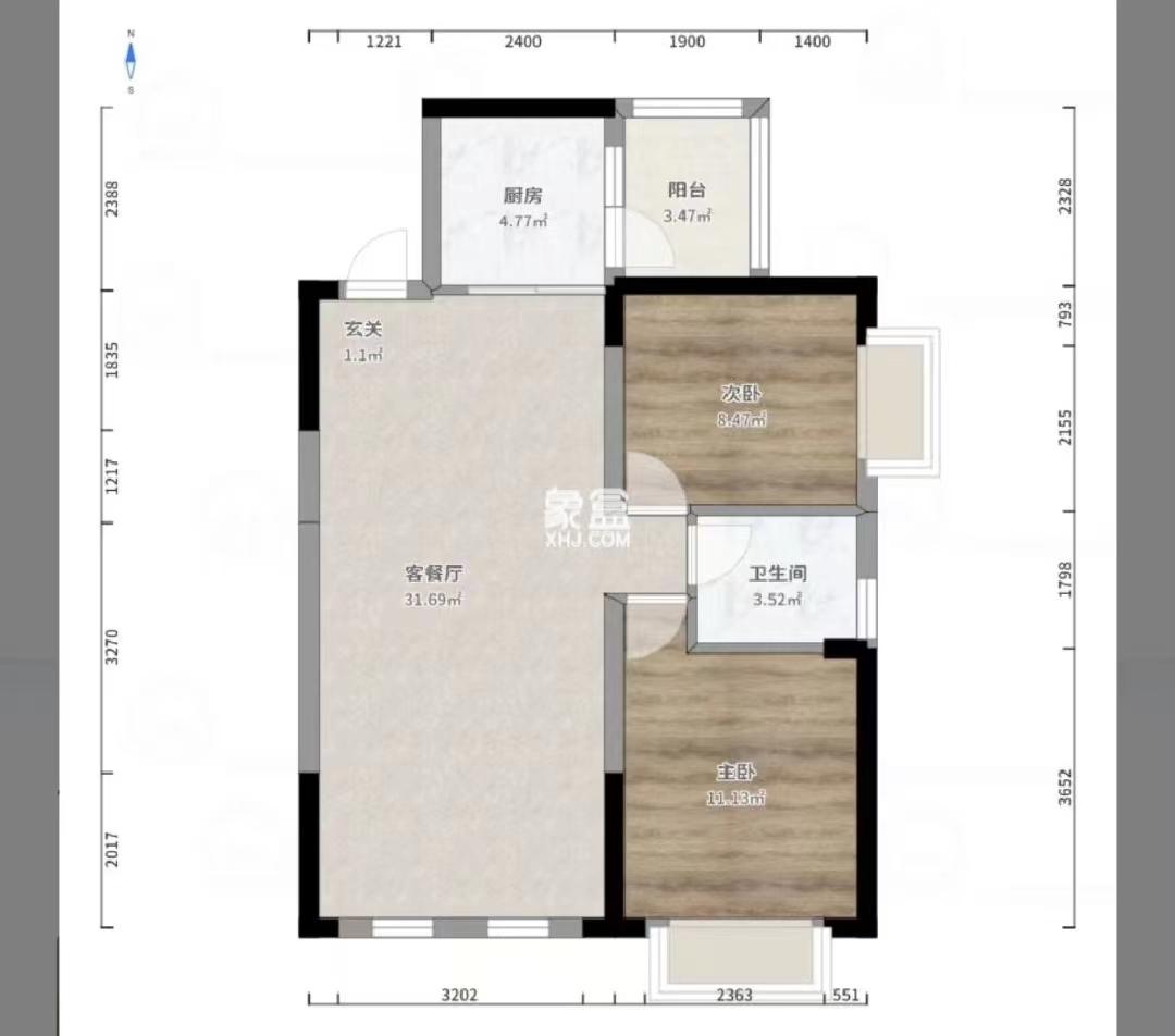 型格建宁翰府  2室2厅1卫    54.0万室内图1