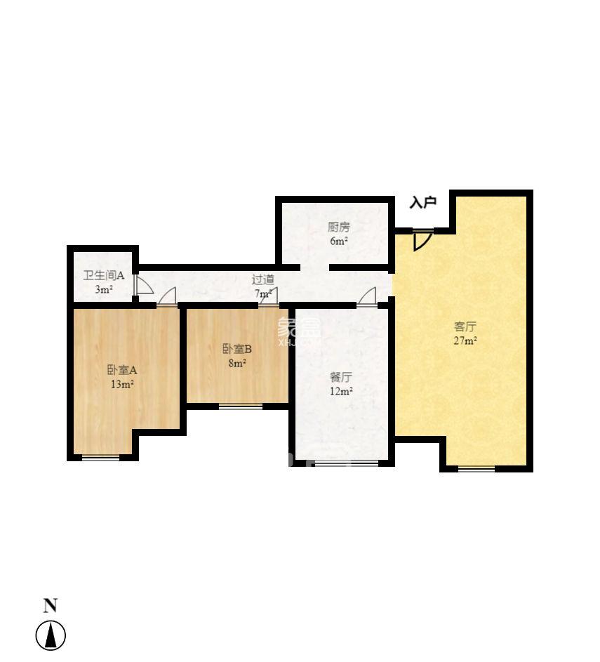 万科魅力之城  3室2厅1卫   1500.00元/月室内图