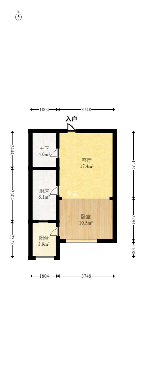 美洲故事  1室1厅1卫   45.80万