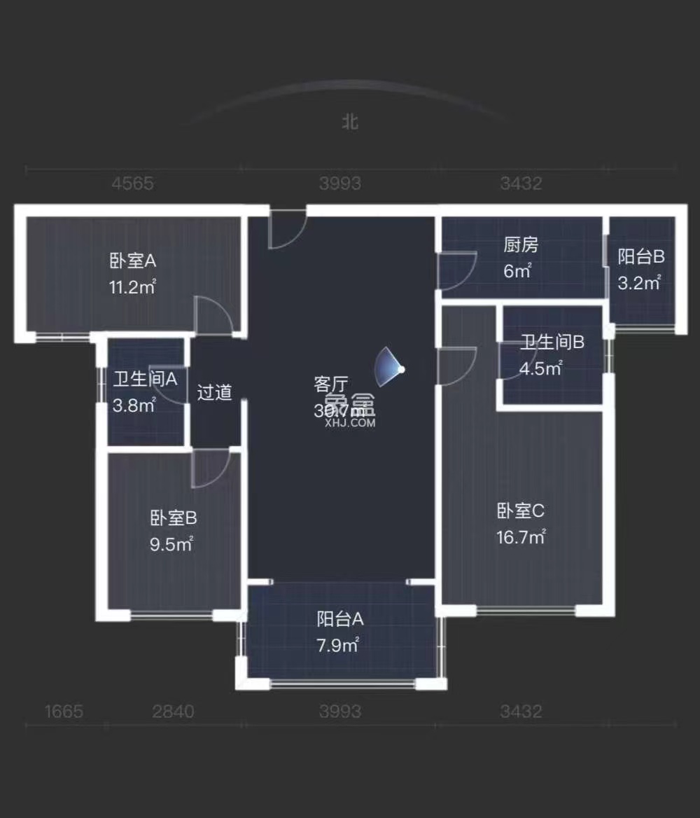 中泰财富湘江  3室2厅2卫   72.80万