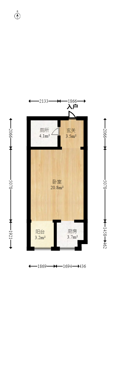 中南壹号院  1室1厅1卫   41.00万室内图1