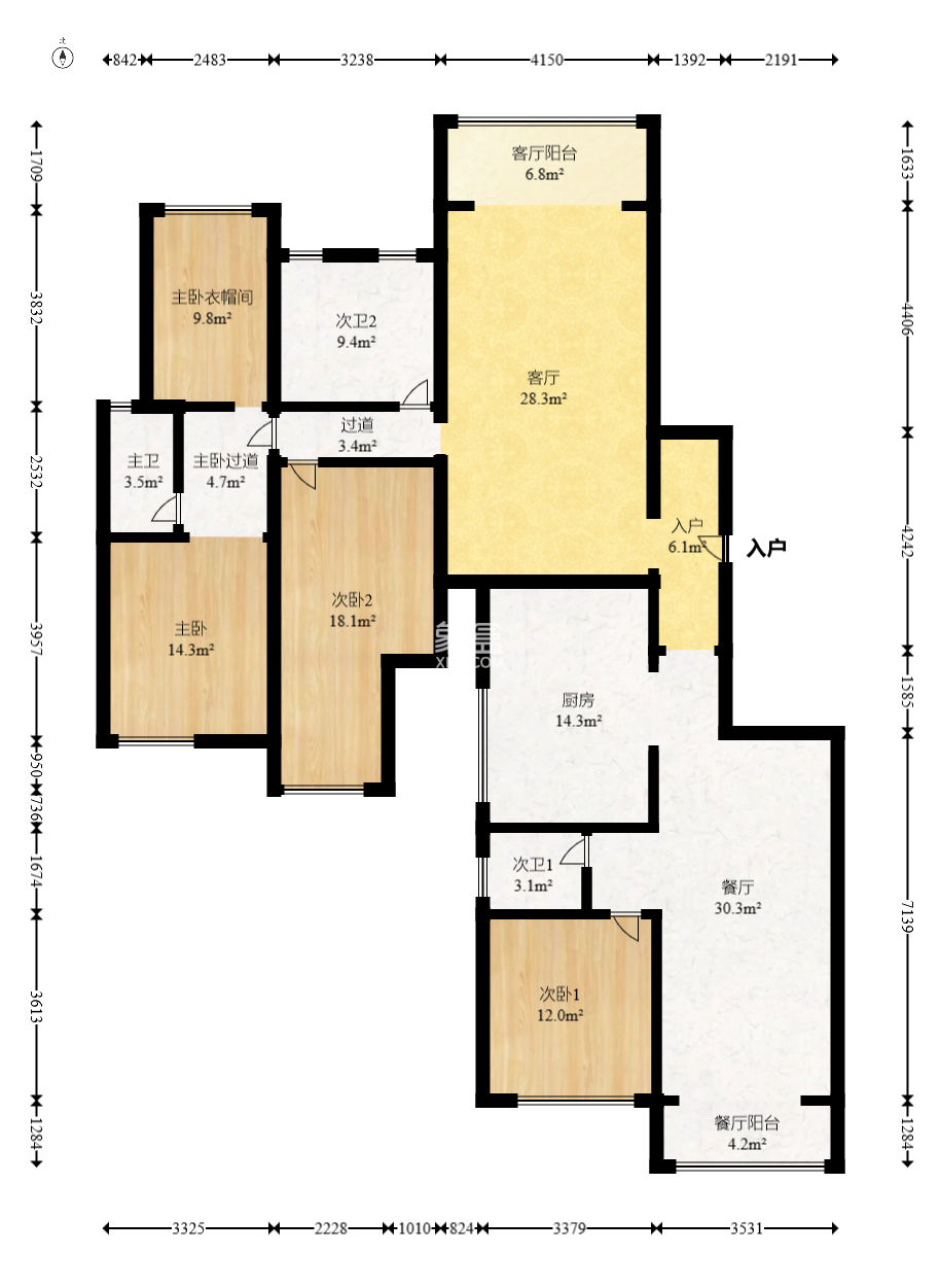 国泰九龙湾  2室2厅1卫    77.0万