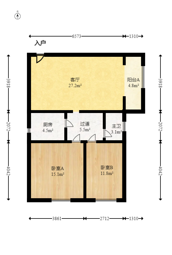 城市山水豪园（山水城市风景）  2室2厅1卫   98.00万室内图1
