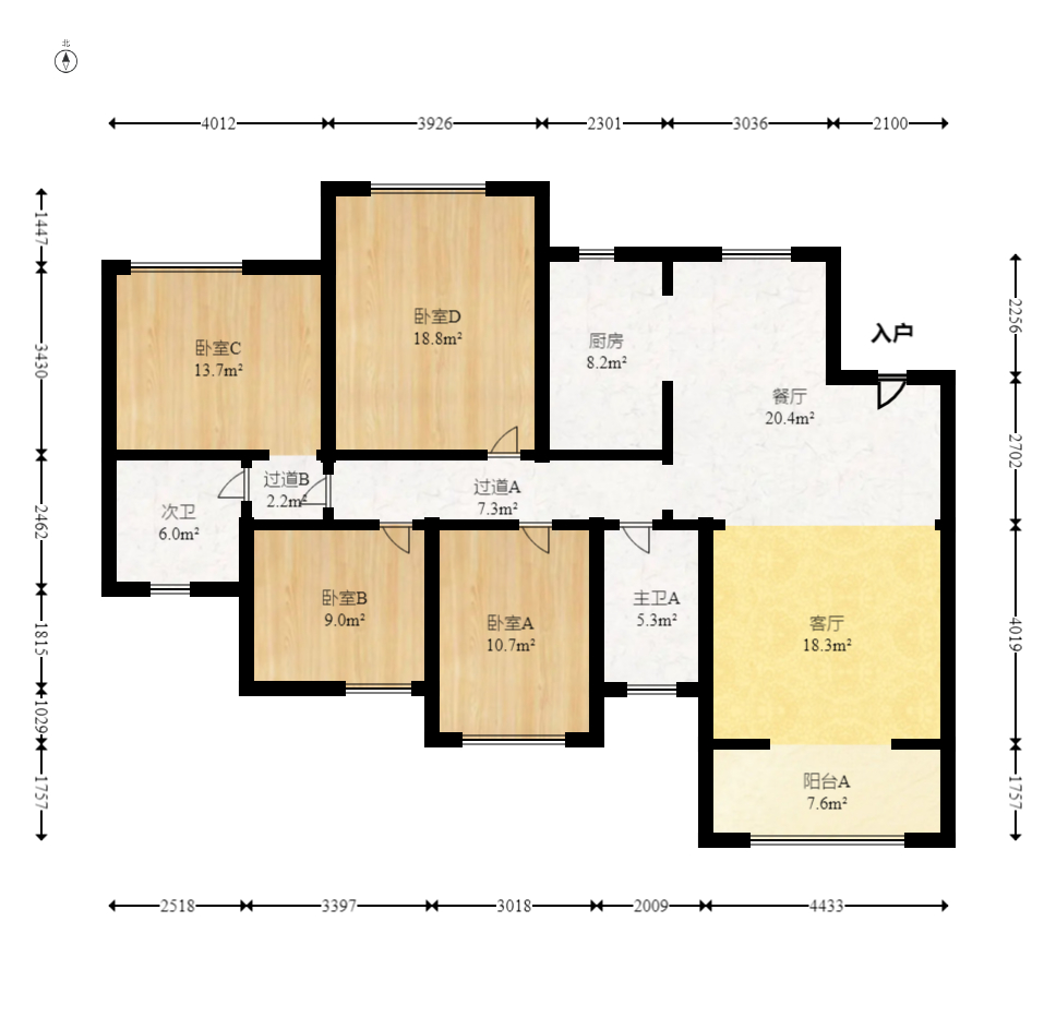 碧桂园南城首府(东宸林海) 4室2厅2卫 80.0万 碧桂园南城首府(东宸林海) 4室2厅2卫 80.0万户型图
