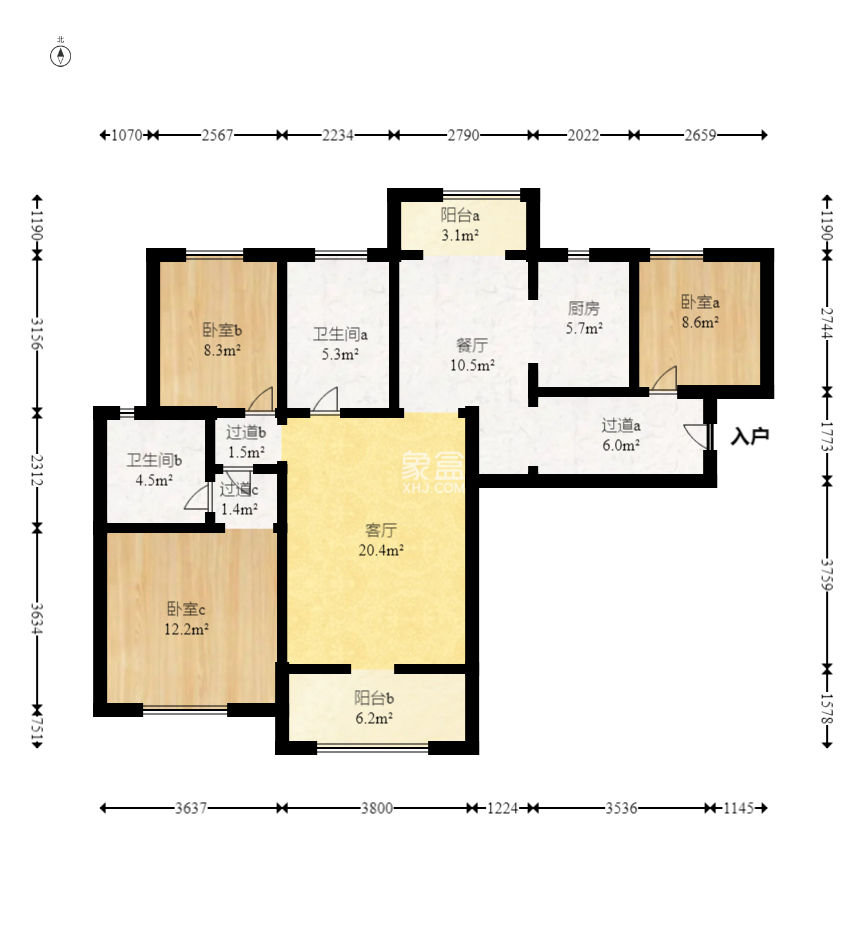 卓越蔚蓝城邦  3室2厅1卫   86.00万