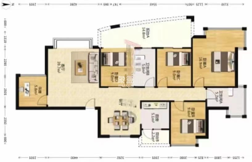 丽景滨江  4室2厅1卫   75.00万