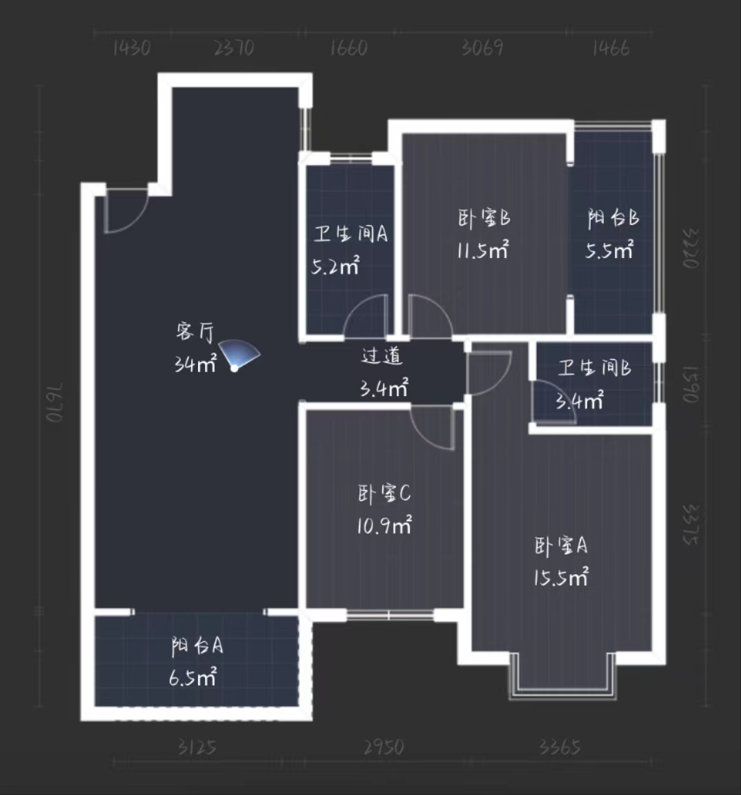 西郡佳园 3室2厅2卫 80.0万 西郡佳园 3室2厅2卫 80.0万室内图