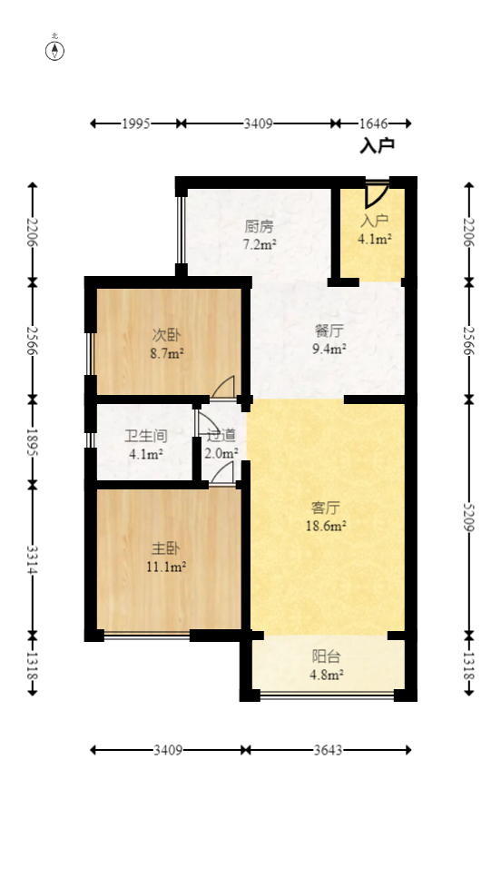 恒基凯旋门三期 2室2厅1卫 76.0万 恒基凯旋门三期 2室2厅1卫 76.0万户型图