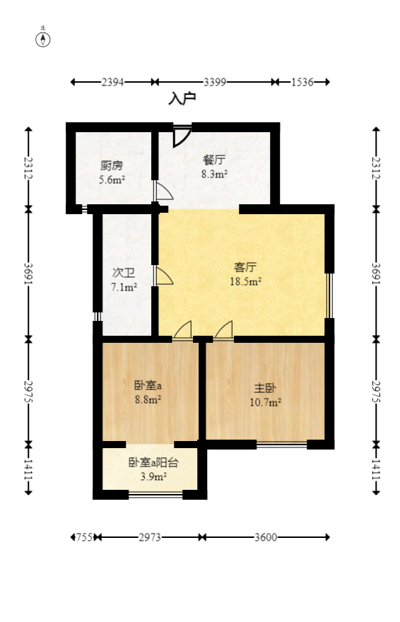 桔洲新苑（桔洲印象）  2室2厅1卫    83.0万室内图1